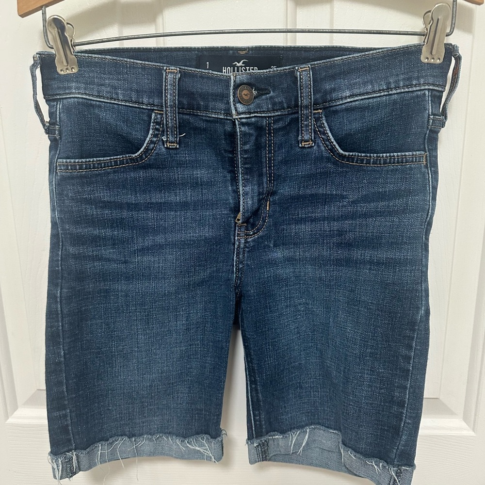 Y2K Hollister Dark‎ Blue Denim Bermuda Shorts women’s size 1